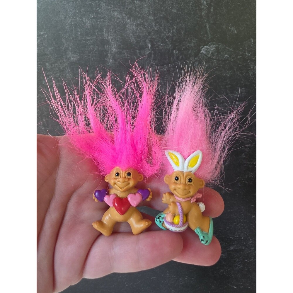 Russ Troll Easter & Valentine's Brooch Lot Vintage Costume Jewelry